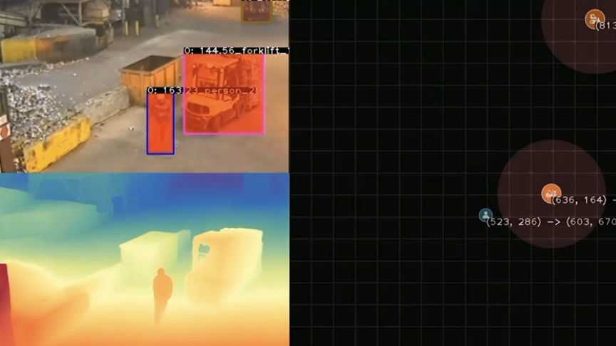 건설 현장 작업자의 안전장비 미착용, 추락, 부딪힘 등 중장비 협착 위험까지 감지